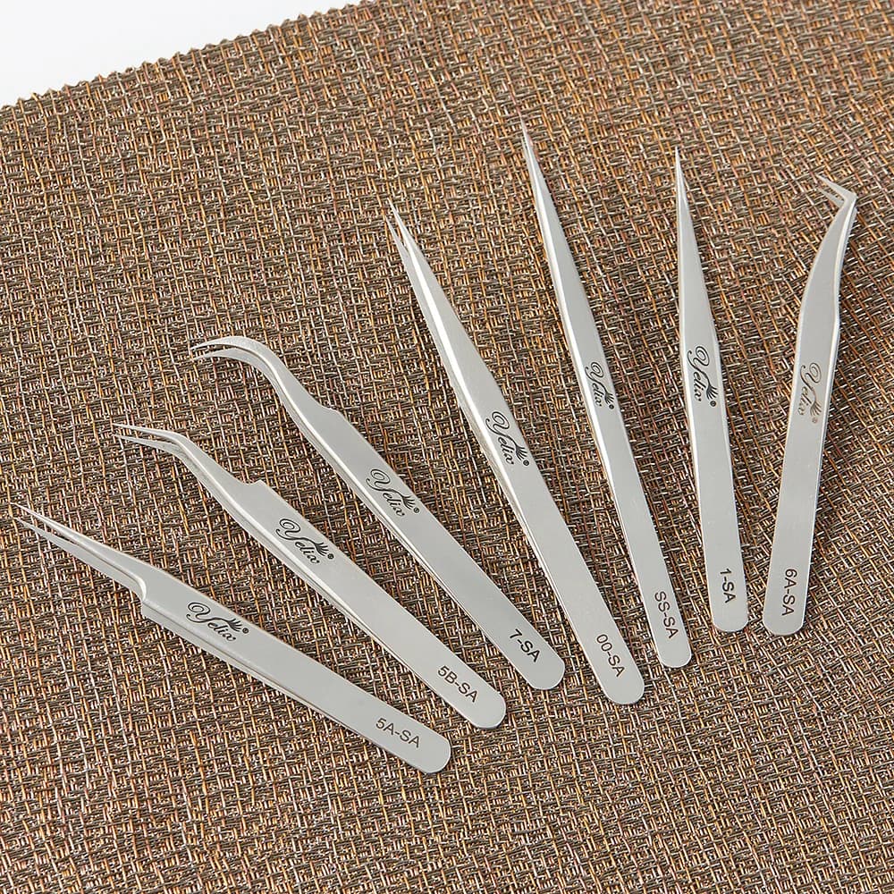 Pinça Profissional de Precisão Hiperfina para Extensões de Cílios