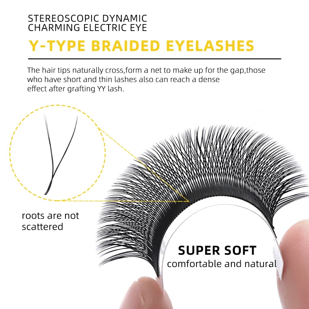 Extensões de Cílios YY Volume Pré-Fabricado 2D, 8-15mm