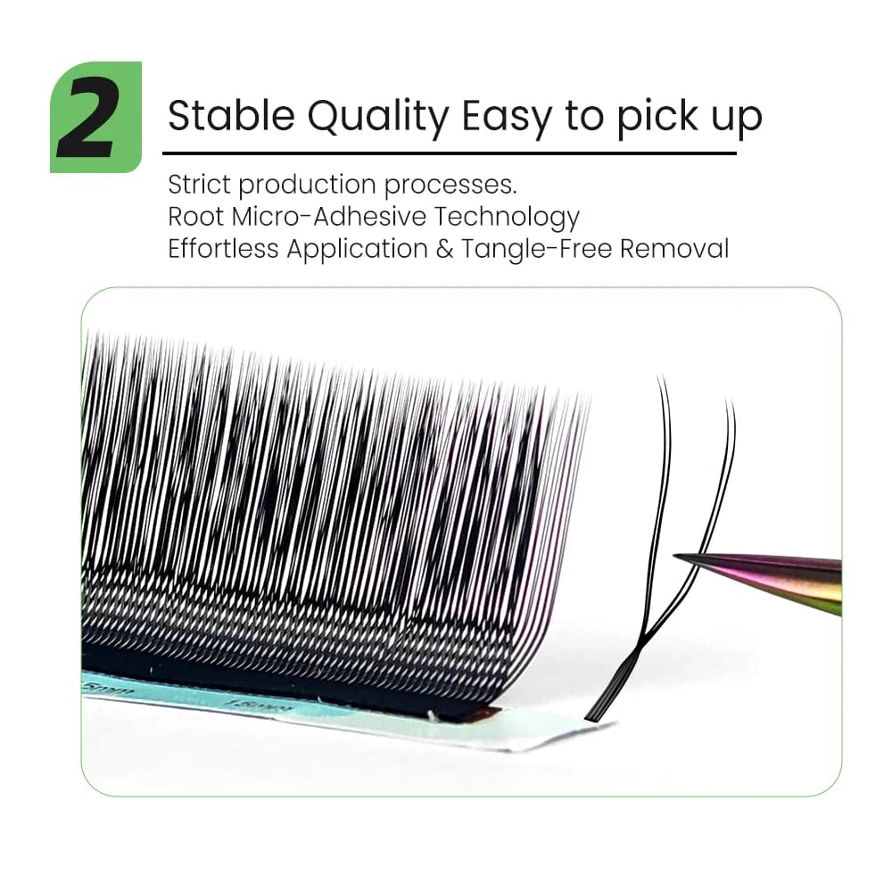 Extensões de Cílios Leque Pré-fabricado U Shape YY Flor Paralela