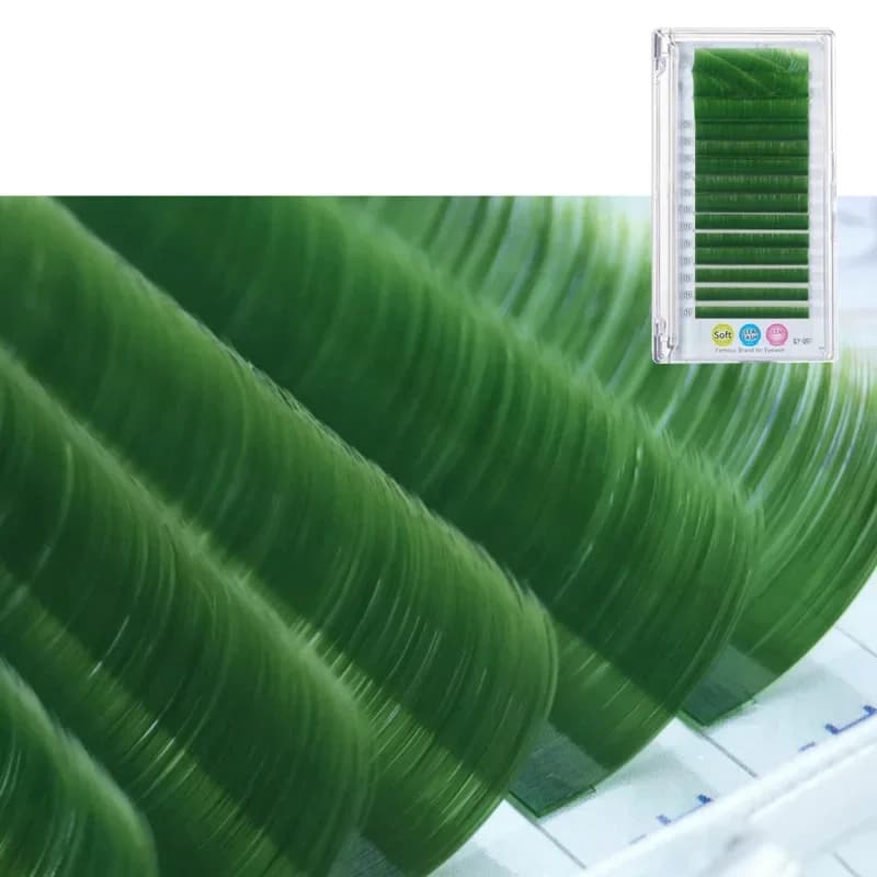 Extensões de Cílios Easy Fan Coloridos Vermelho Verde Azul Roxo