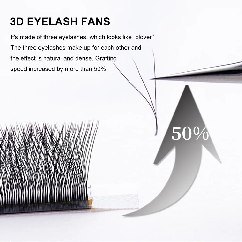 Extensões de Cílios 3D Mink Formato W Clover 0.07mm