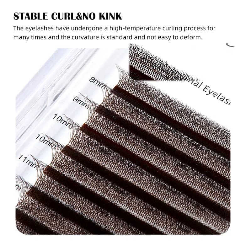 Extensões de Cílios Marrons Pré-Montados em Fan 2D-5D Formato W
