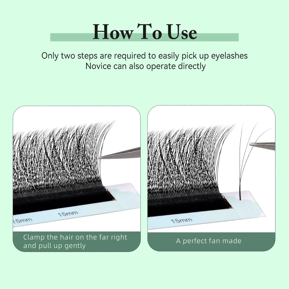 Extensões de Cílios Volume Pré-Fabricado Formato W 3D