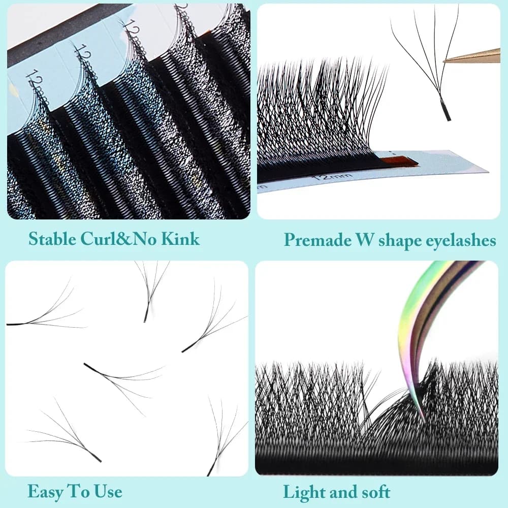 Leques Pré-fabricados 4D Forma W 0.07mm Curvatura D