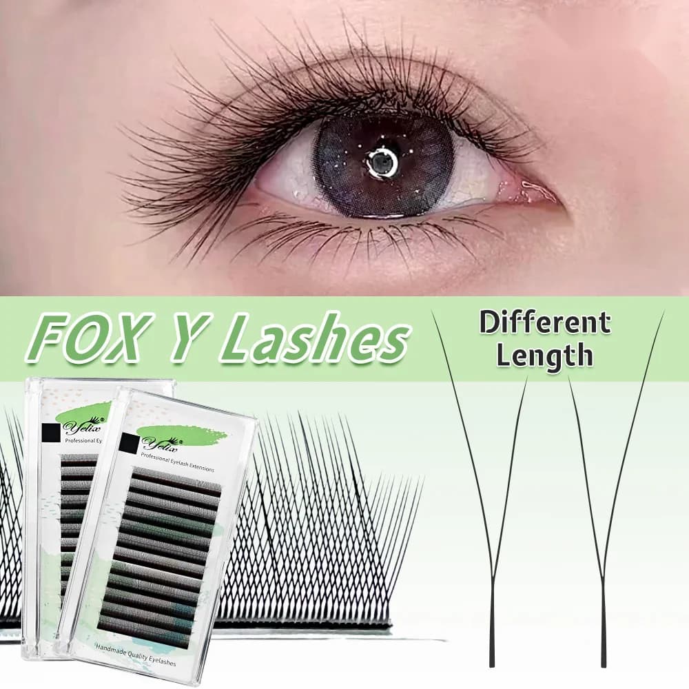 Cílios Fox Y Shape B/C Curl Premade Fan Mix 8-13mm