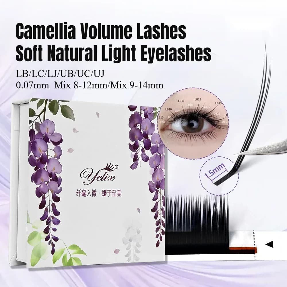 Extensões de Volume Camellia Raiz Curta Viradas