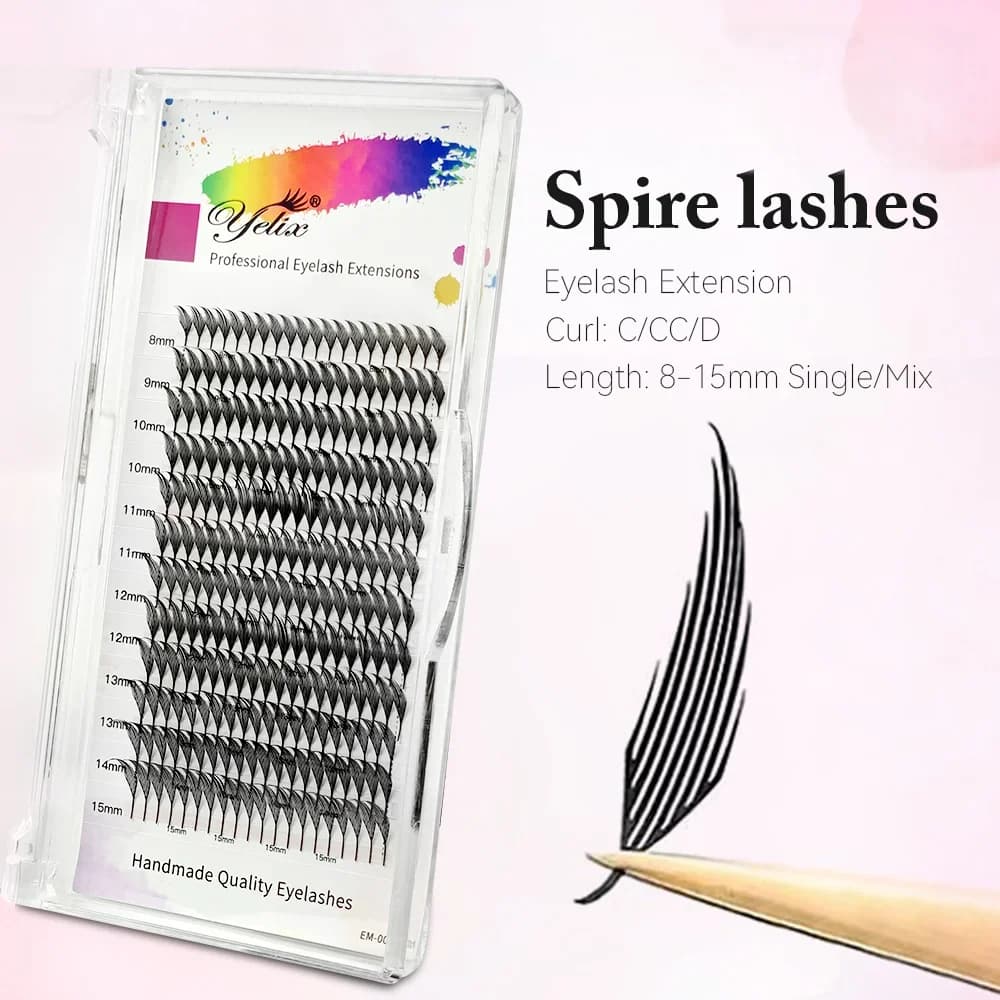 Extensões de Cílios Leque Pré-fabricado Bloom Forma Espiral