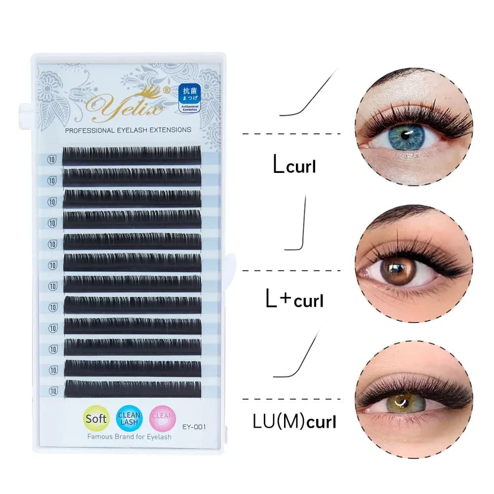 Extensões de Cílios Individuais L Curl Matte Mink 8-15mm