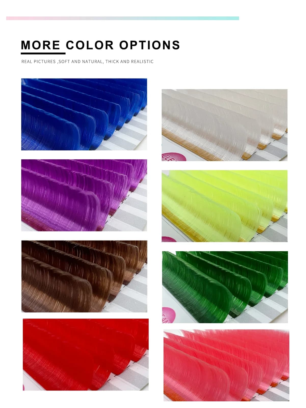 Extensões de Cílios Easy Fan Coloridos Vermelho Verde Azul Roxo
