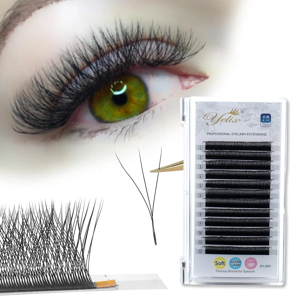 Extensões de Cílios W Shape 3D Soft Clover