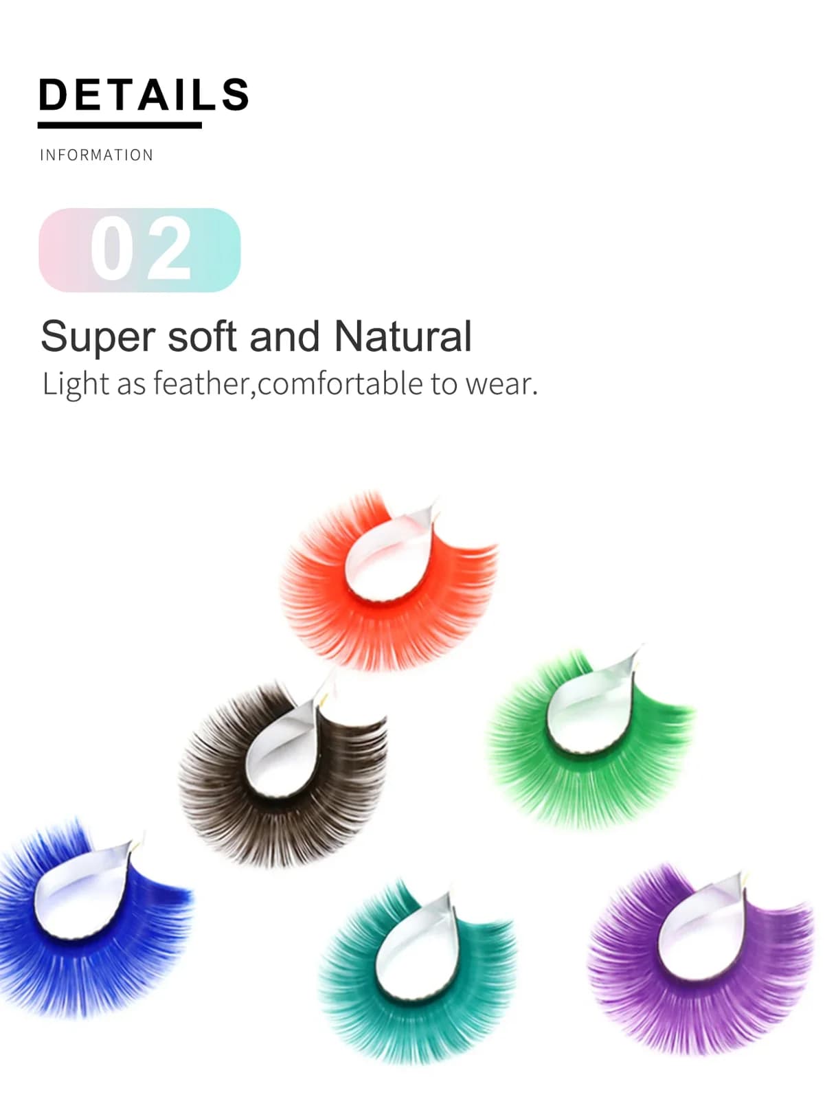 Extensões de Cílios Easy Fan Coloridos Vermelho Verde Azul Roxo