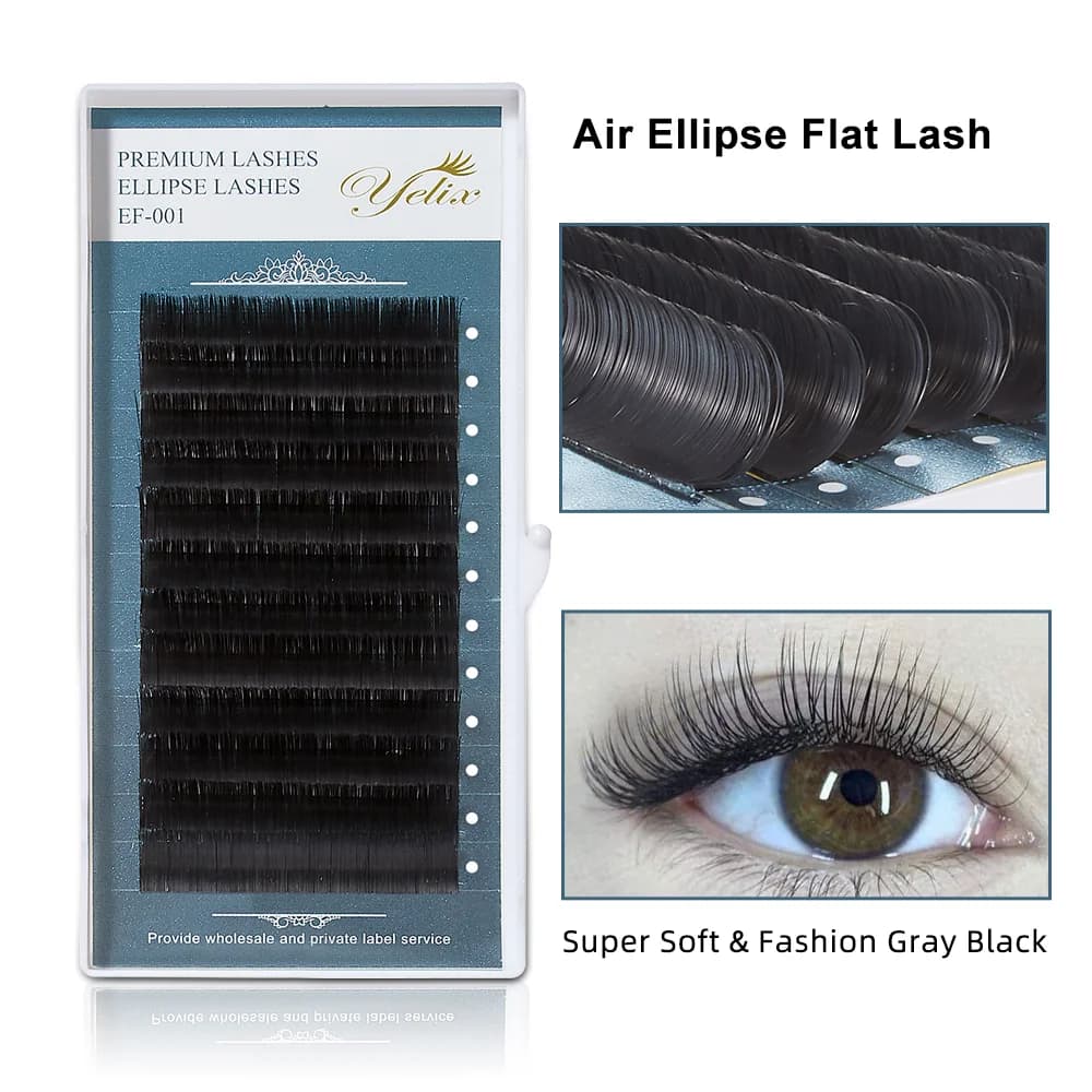 Extensões de Cílios Flat Air Curvatura D+ Elipse