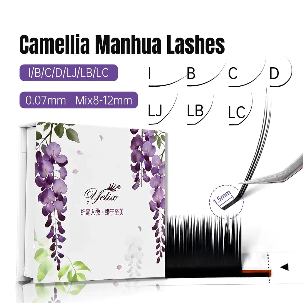 Extensões de Cílios Camellia Natural Raiz Curta